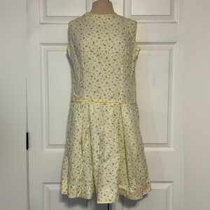 Vintage Handmade Yellow‎ Roses Sleeveless Dress Mini 60/70’s Large Cottagecore